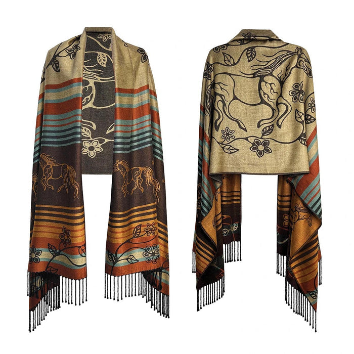 Horse woven Shawl by Storm Angeconeb