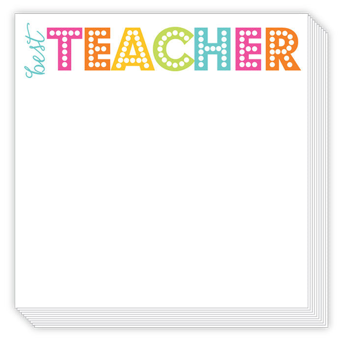 Hot Pink Best Teacher Mini Luxe Notepad