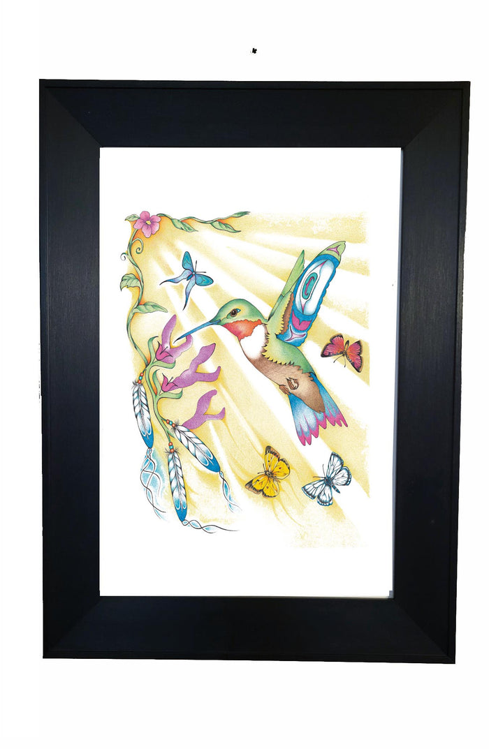 Hubert V Billy Hummingbird and Butterflies Wall Art | Native Art Canada