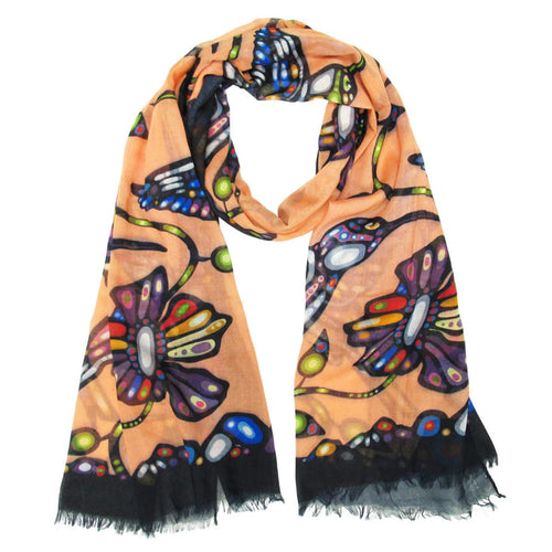 Hummingbird indigenous art shawl by John Rombough Canada