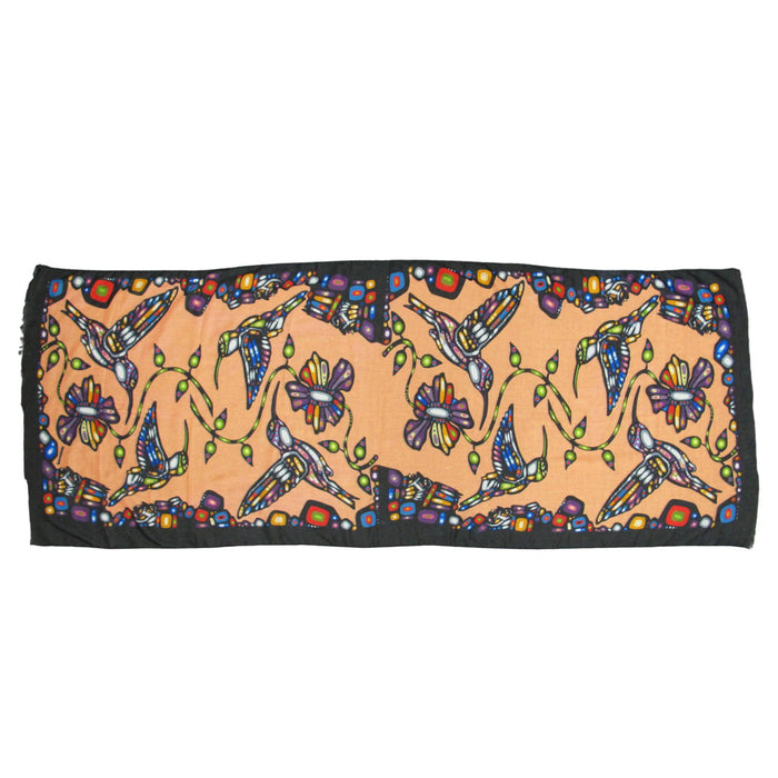 Hummingbird indigenous art shawl by John Rombough Canada