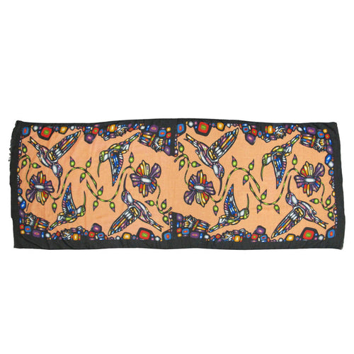 Hummingbird indigenous art shawl by John Rombough Canada