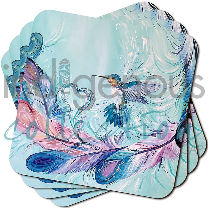 Hummingbird Feathers Coasters