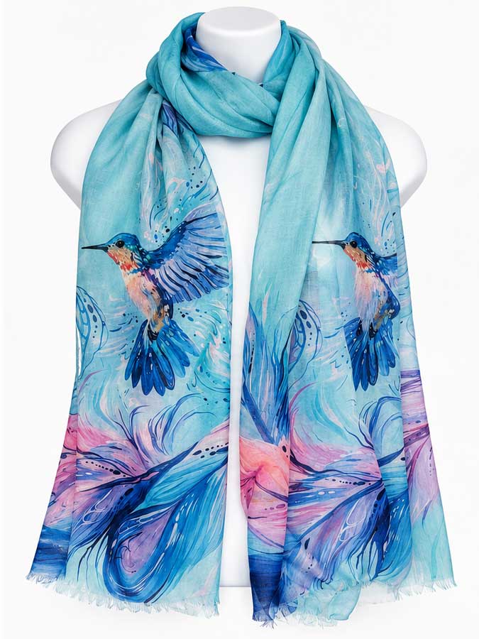 Hummingbird Feathers Eco Scarf by Carla Joseph