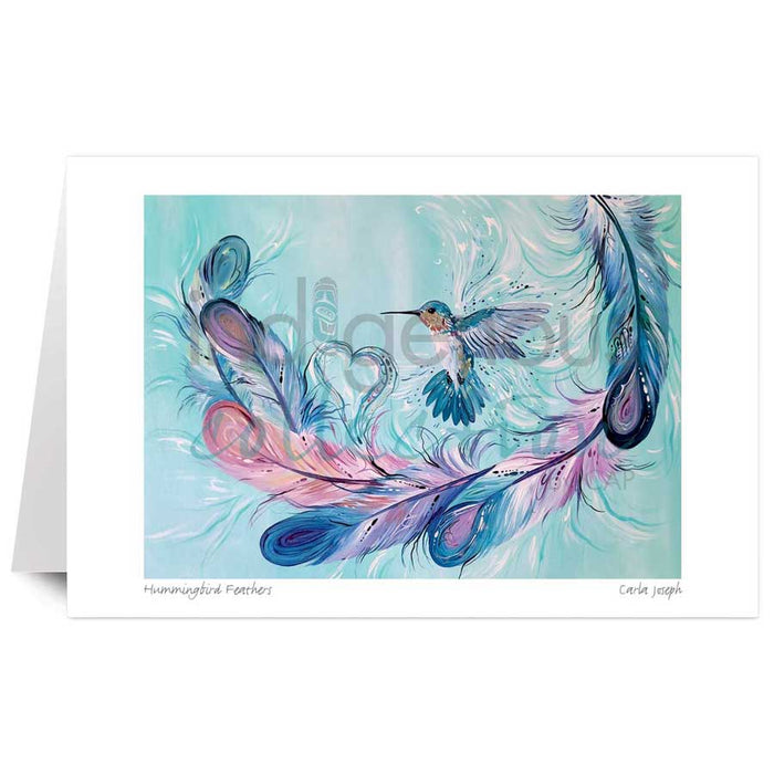 Carla Joseph Hummingbird Feathers Art Card | Native Art Canada