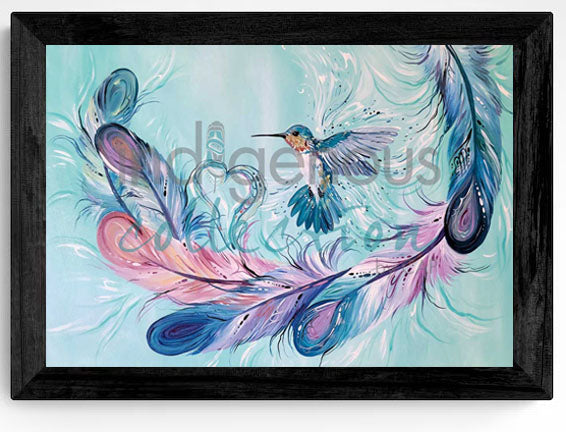 Carla Joseph Hummingbird Feathers Wall Art | Native Art Canada