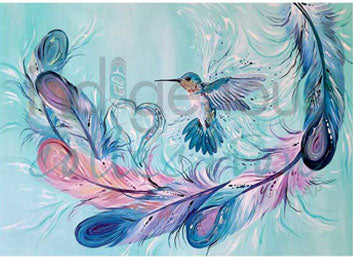 Carla Joseph Hummingbird Feathers Wall Art | Native Art Canada