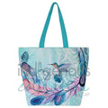 "Hummingbird Feathers" Zippered Tote featuring artwork of Indigenous Artist Carla Joseph
