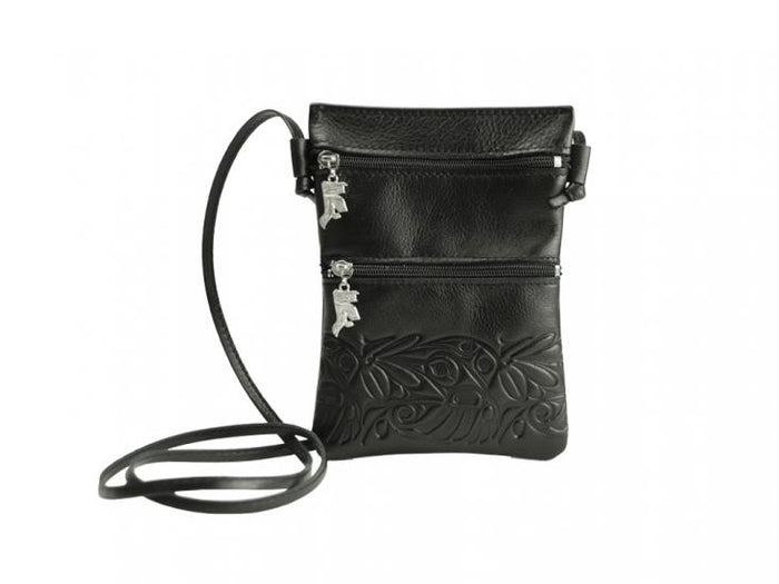 Hummingbird Passport Pouch with Raven design by Native artist Bill Helin indigenous art gift by Bill Helin Canada