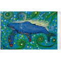 Humpback Whale Swimming In Yellow Bubbles Bagged Poster