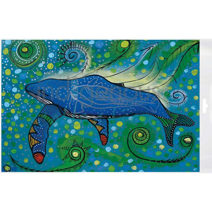 Humpback Whale Swimming In Yellow Bubbles Bagged Poster