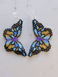 Indigenous Artisan Blue Beaded Butterfly Earrings indigenous art gift by North of Fifty First Nations & Métis Art Boutique Canada