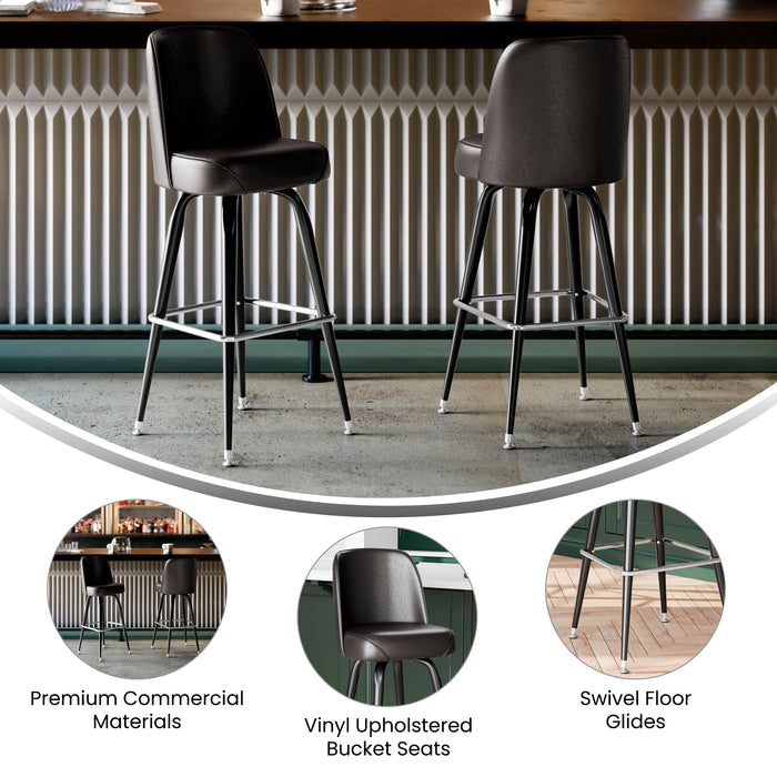 Dark Brown Metal Bar Stool
