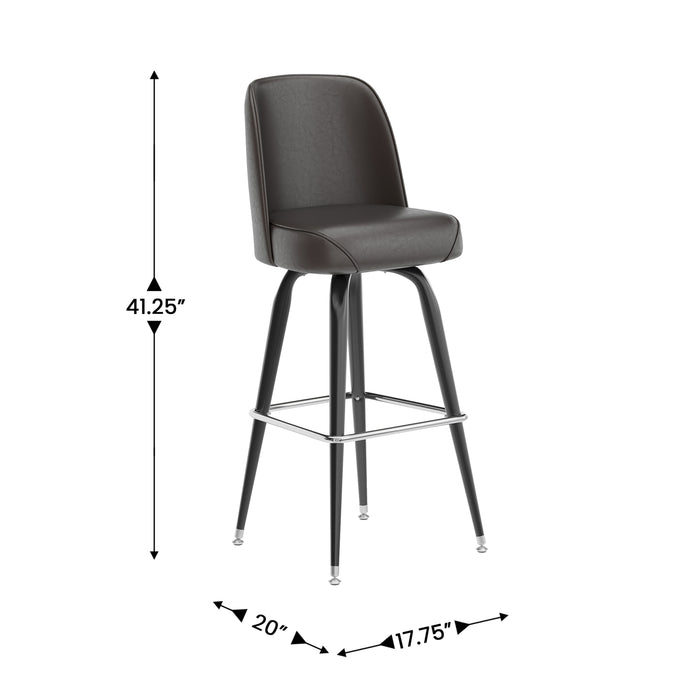 Dark Brown Metal Bar Stool