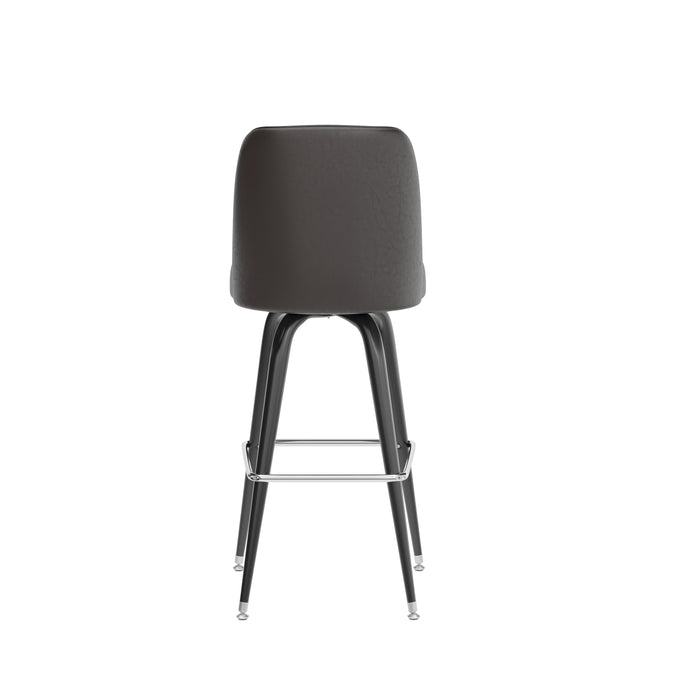 Dark Brown Metal Bar Stool