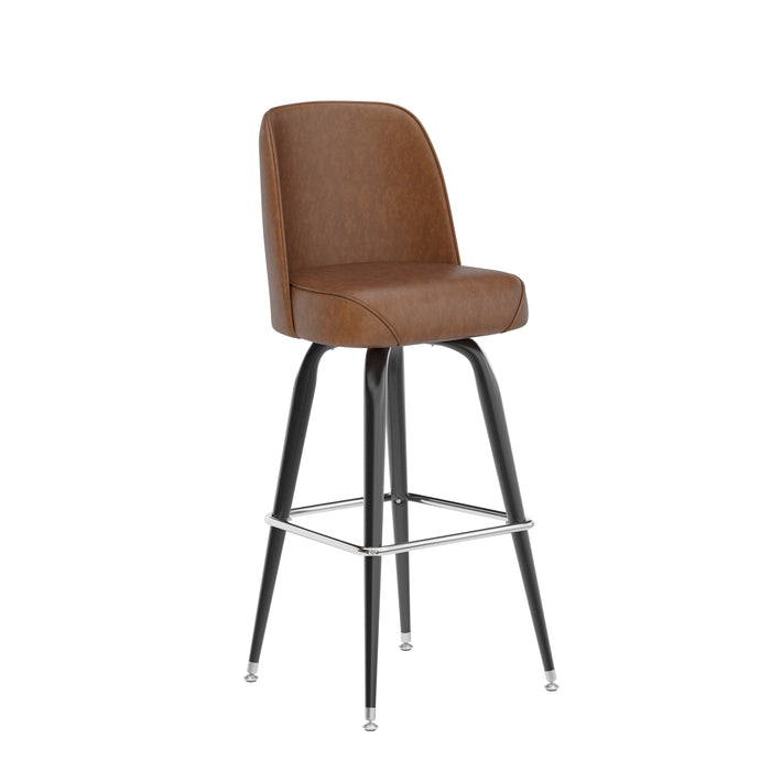 Weathered Brn Metal Bar Stool
