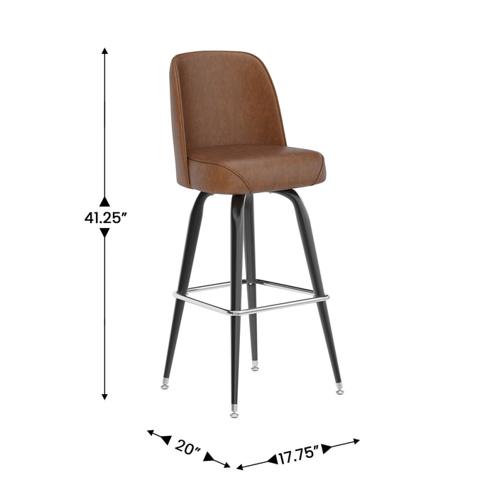 Weathered Brn Metal Bar Stool