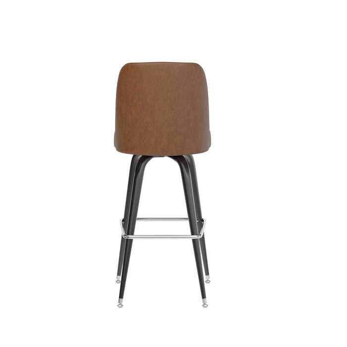 Weathered Brn Metal Bar Stool