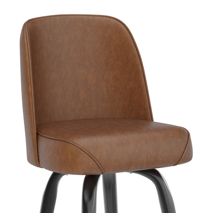 Weathered Brn Metal Bar Stool