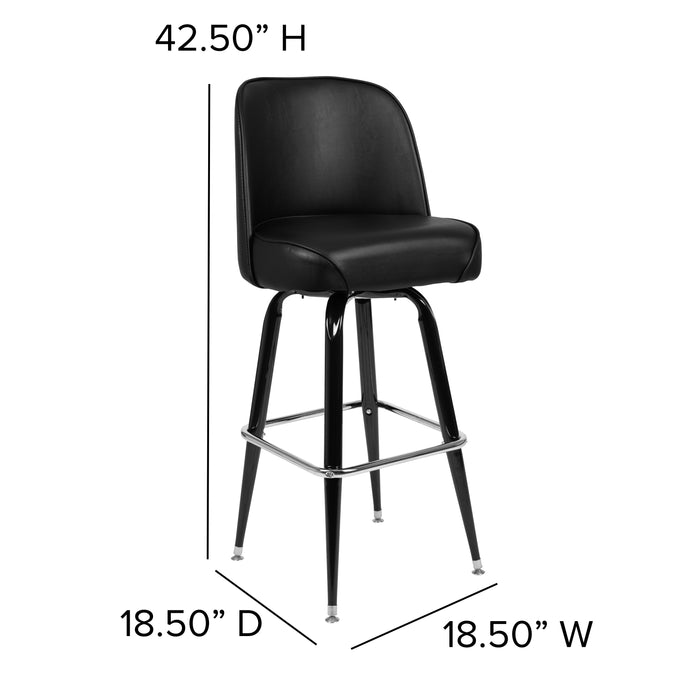 Black Swivel Bucket Seat Stool