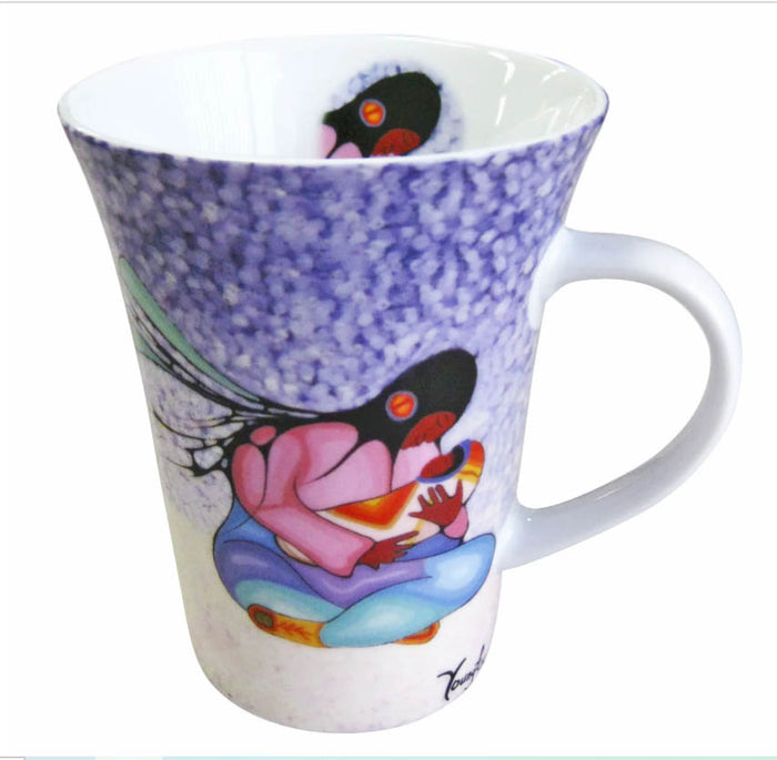 Joyous Motherhood indigenous art mug by Cecil Youngfox Canada