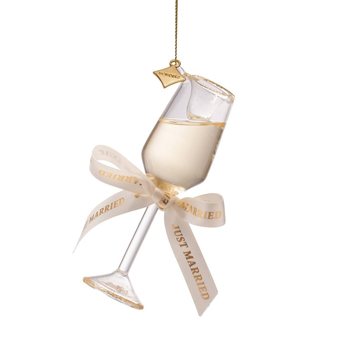 Just Married Champagne Flute Ornament