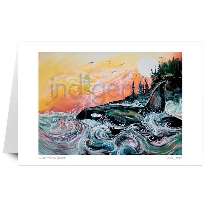 Killer Whale Sunset Eco Scarf by Metis artist Carla Joseph