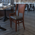 Walnut Wood Chair-Blk Vinyl