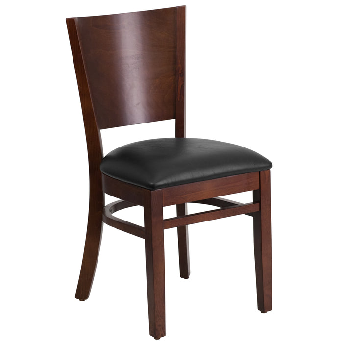 Walnut Wood Chair-Blk Vinyl