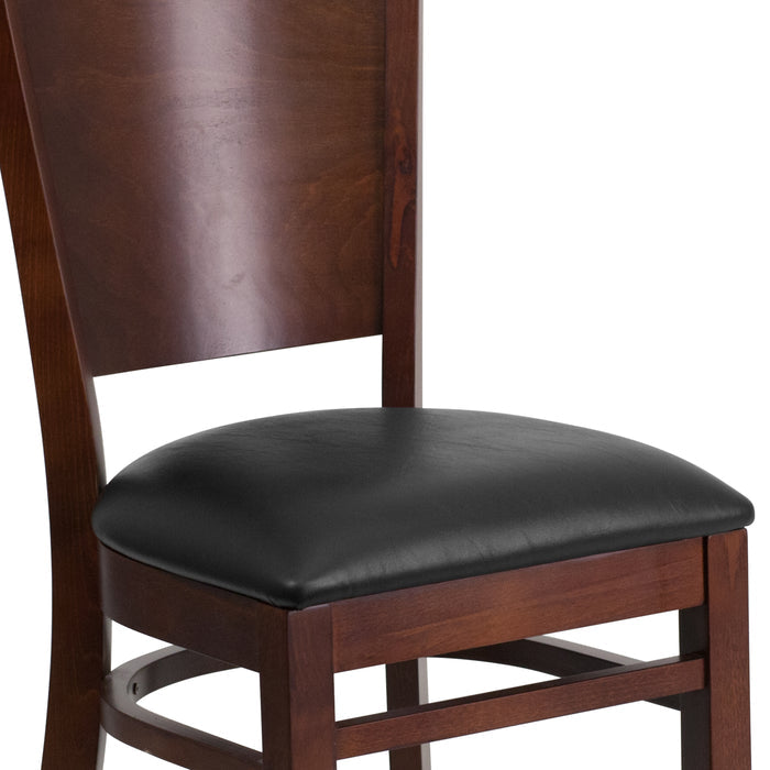 Walnut Wood Chair-Blk Vinyl