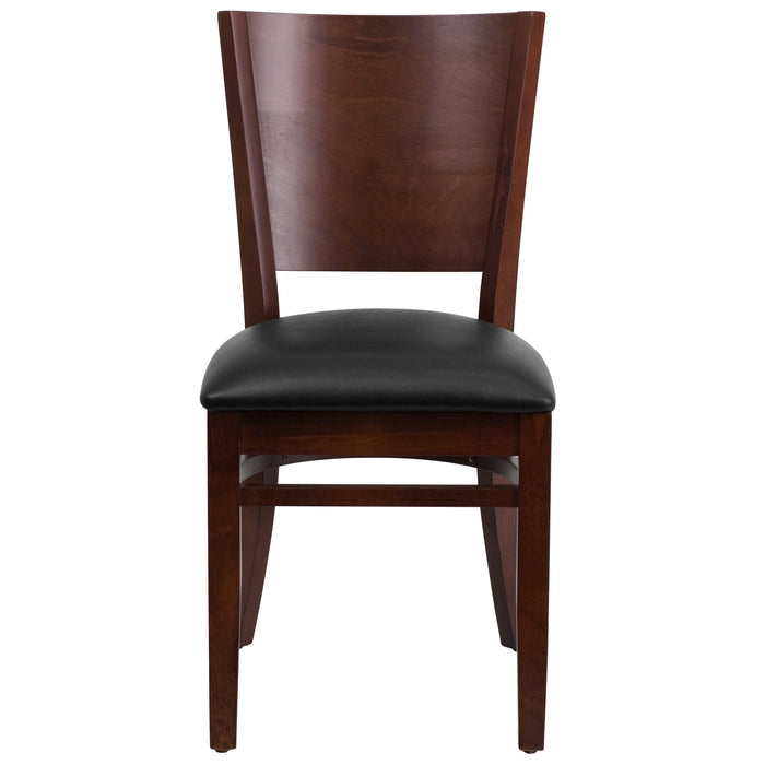 Walnut Wood Chair-Blk Vinyl