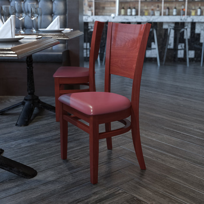 Walnut Wood Chair-Burg Vinyl
