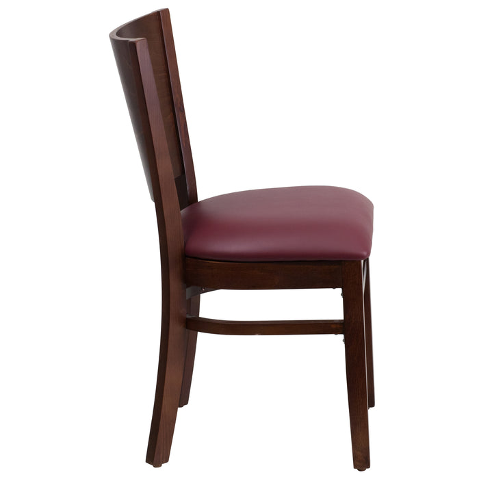 Walnut Wood Chair-Burg Vinyl