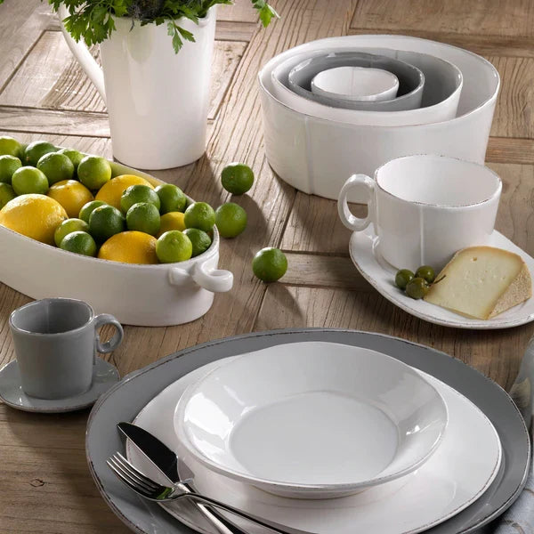 Lastra White European Dinner Plate