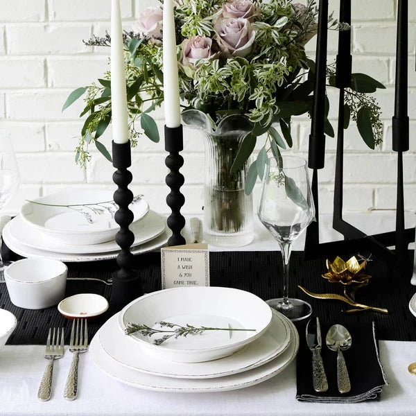 Lastra White European Dinner Plate