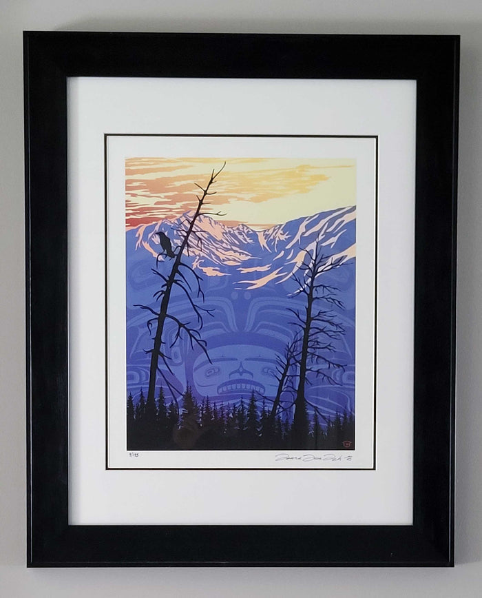 LIMITED EDITION ART PRINT -  Best Friend at Sunset by Tlingit, Native artist, Mark Preston indigenous wall art by Mark Preston Canada