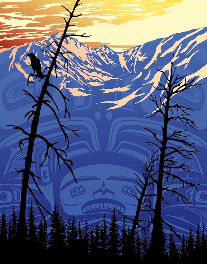 LIMITED EDITION ART PRINT -  Best Friend at Sunset by Tlingit, Native artist, Mark Preston indigenous wall art by Mark Preston Canada