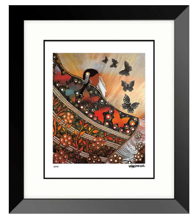 LIMITED EDITION ART PRINT -  Butterfly Dance by Cree Artist  Betty Albert indigenous wall art by Betty Albert Canada