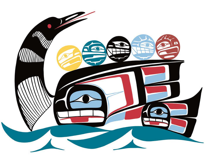 LIMITED EDITION ART PRINT -  Family II by Bella Bella Artist Ben Houstie indigenous wall art by Ben Houstie Canada