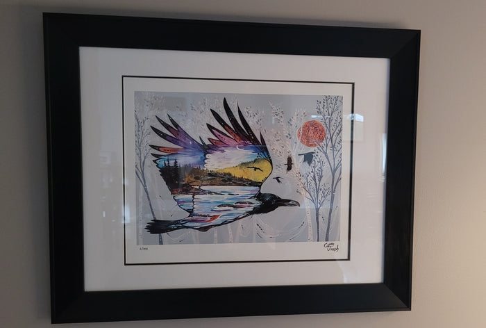 LIMITED EDITION ART PRINT -  Raven's Flight by Métis artist, Carla Joseph indigenous wall art by Carla Joseph Canada