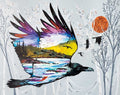 LIMITED EDITION ART PRINT -  Raven's Flight by Métis artist, Carla Joseph indigenous wall art by Carla Joseph Canada