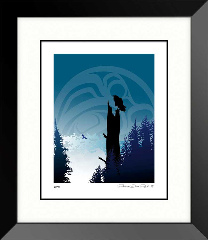 LIMITED EDITION ART PRINT -  Raven's Lookout by Tlingit artist, Mark Preston indigenous wall art by Mark Preston Canada