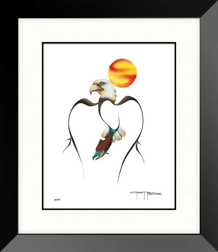 LIMITED EDITION ART PRINT -  Salmon & Eagle by Garnet Tobacco indigenous wall art by Garnet Tobacco Canada
