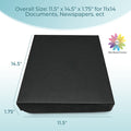Lineco Black Clamshell Archival Folio Storage Box 1.75 inches Depth 11x14