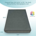 Lineco Grey Clamshell Folio Storage Box 1.75 Inches with Clamshell Design 9x12
