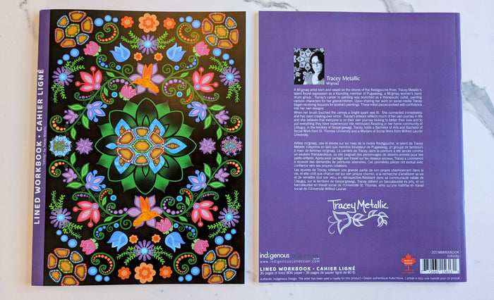 Lined Work Book, artwork by Tracey Metallic indigenous art gift by Tracey Metallic Canada