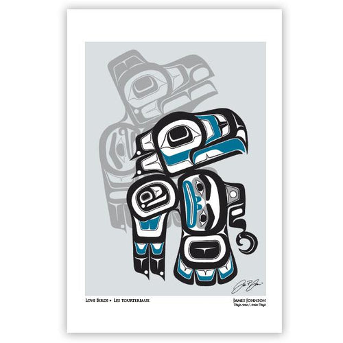 Love Birds indigenous art gift by James Johnson Canada