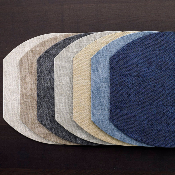 Luster 16" Elliptical Placemats - Sand | Set of 4