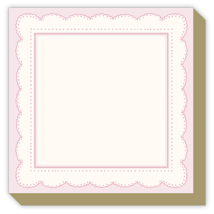 Luxe Notepad - Blush Scallop Border