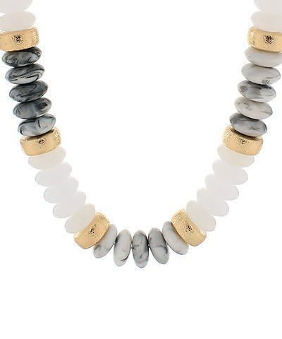 Marble Rondelle Bead Necklace